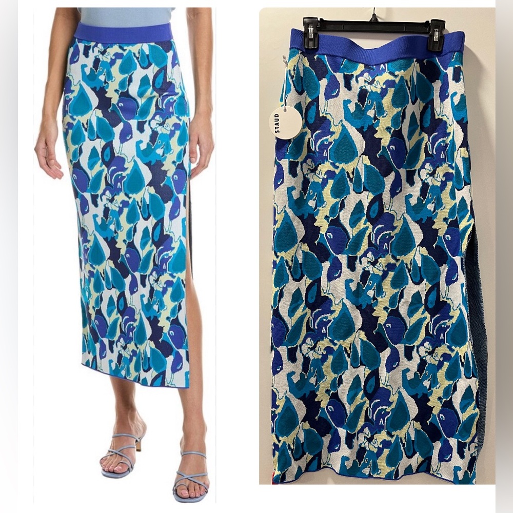 STAUD Giovanni midi skirt